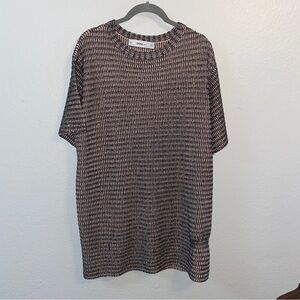 Zara Knit Metallic Long Tunic Tee